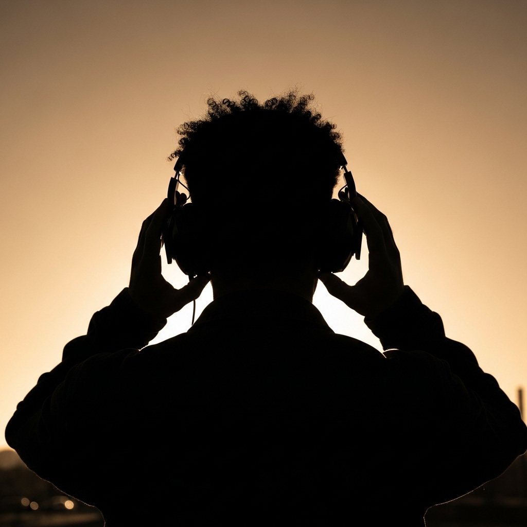 Person finding calm wearing noise-cancelling headphones, illustrating coping with autism sound sensitivity