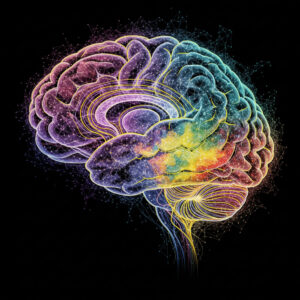 A colourful image of a brain representing my autistic empathy
