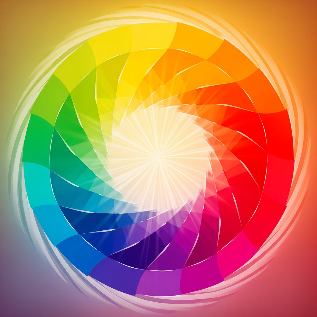 Abstract watercolour circles in a wheel, representing the vibrant spectrum and depth of autistic empathy.