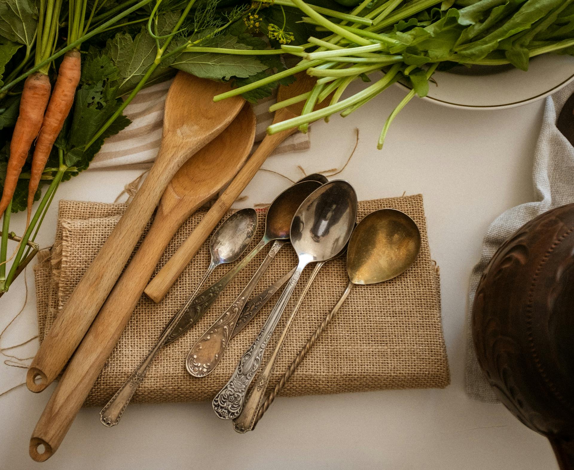 Several old spoons, illustrating the concept of spoon theory and autistic energy management