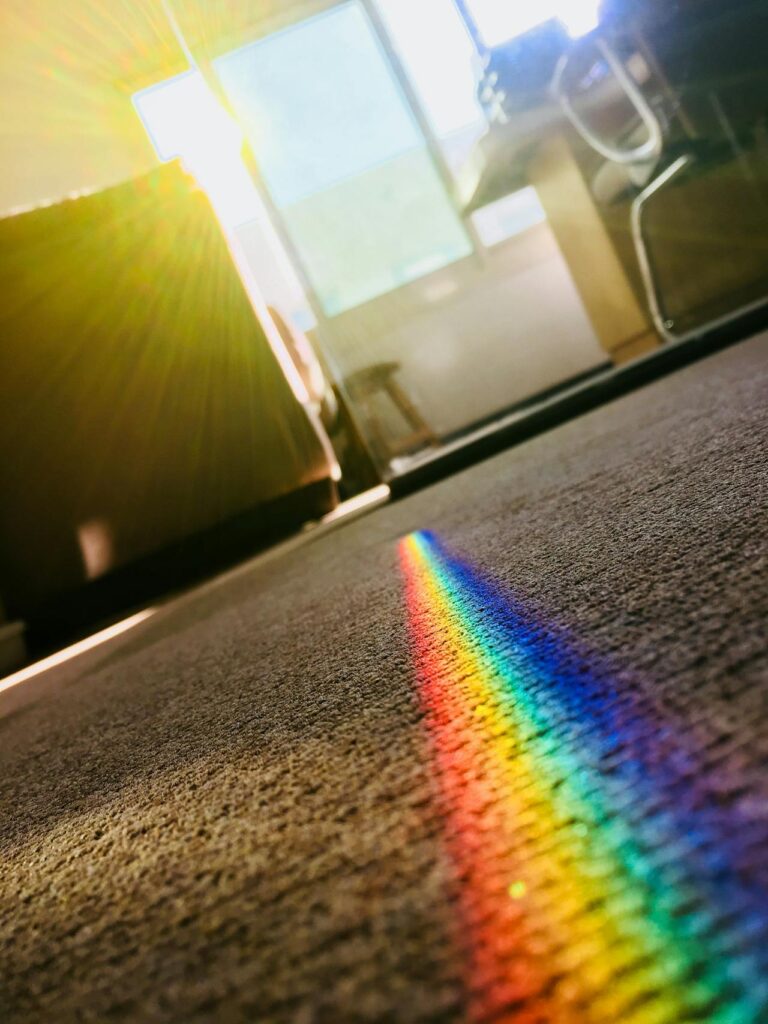 A home with a subtle rainbow, symbolising a welcoming LGBTQ+ family home.